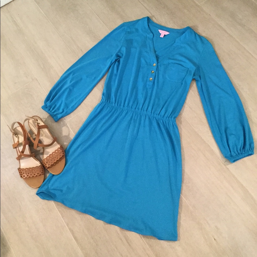 🆕 Lilly Pulitzer blue long sleeved dress 👗